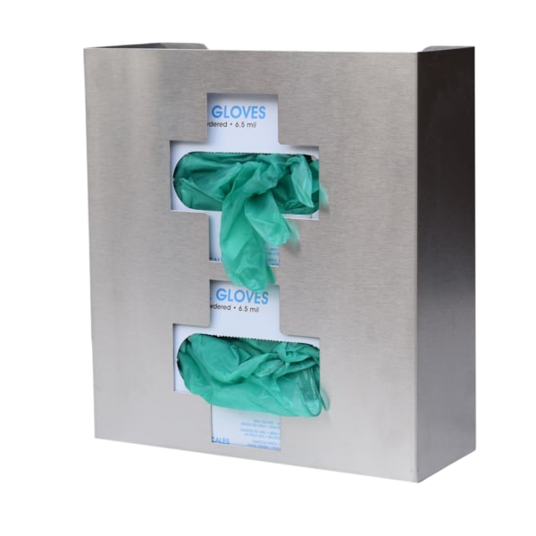 Stainless Steel "Medical Cross" Glove Box Dispenser (Double)